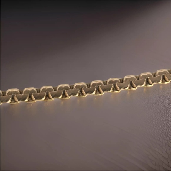 Estate Vintage 14K Real Solid Yellow Gold C Cobra Link Chain Bracelet 7” - Picture 6 of 12